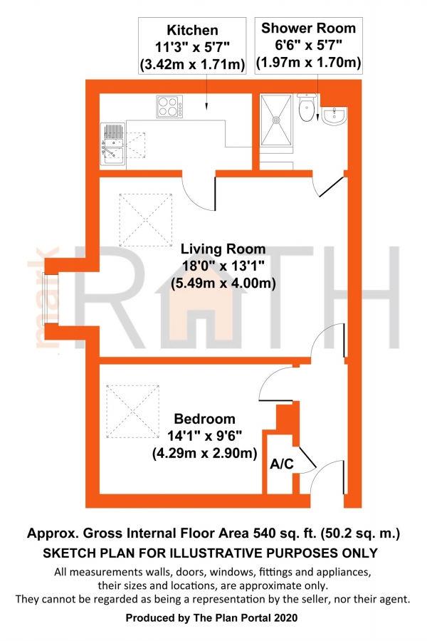 Floor Plan Image for 1 Bedroom Retirement Property for Sale in Willow Court, 11 Reading Road, Wokingham, Berkshire