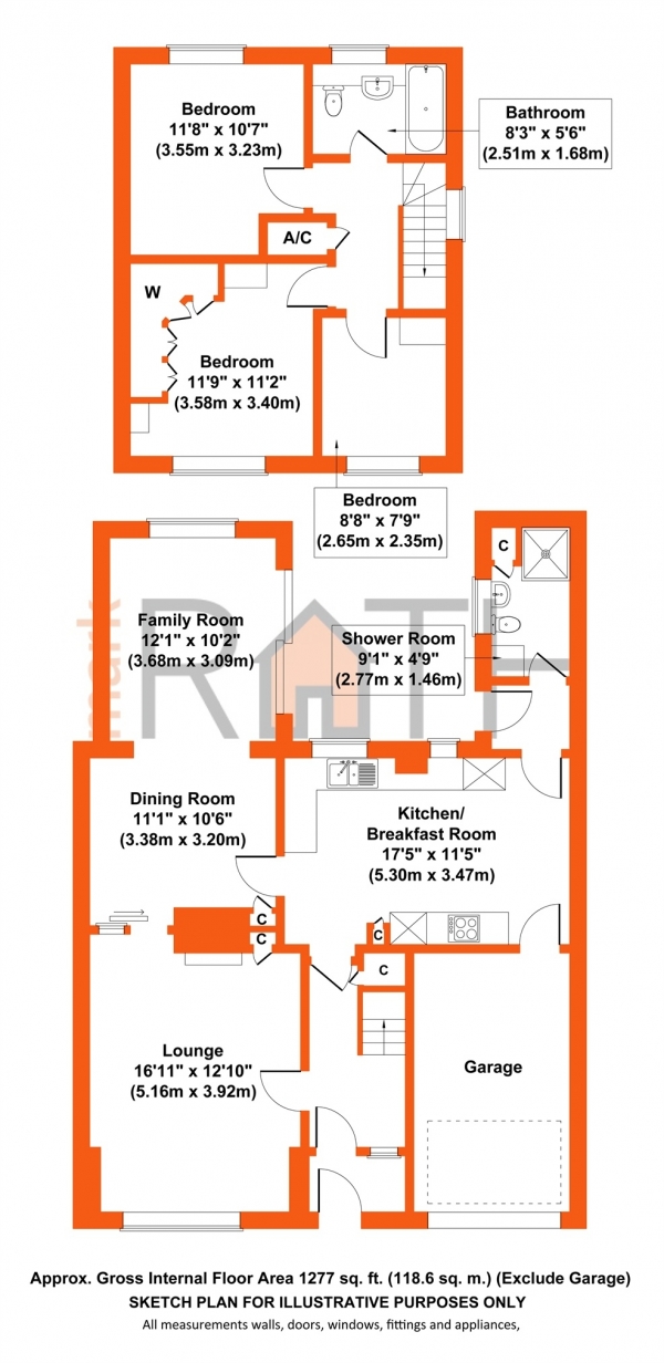 Floor Plan Image for 3 Bedroom Terraced House for Sale in Cantley Crescent, Wokingham, Berkshire