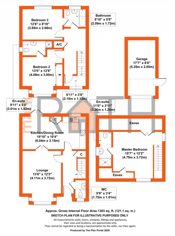 Floor Plan Image for 3 Bedroom Detached House for Sale in Locksley Gardens, Winnersh, Wokingham, Berkshire