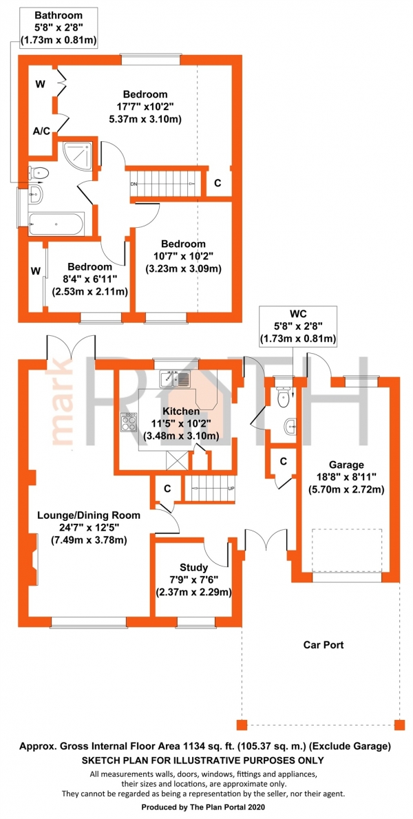 Floor Plan Image for 3 Bedroom Detached House for Sale in Stookes Way, Yateley, Hampshire