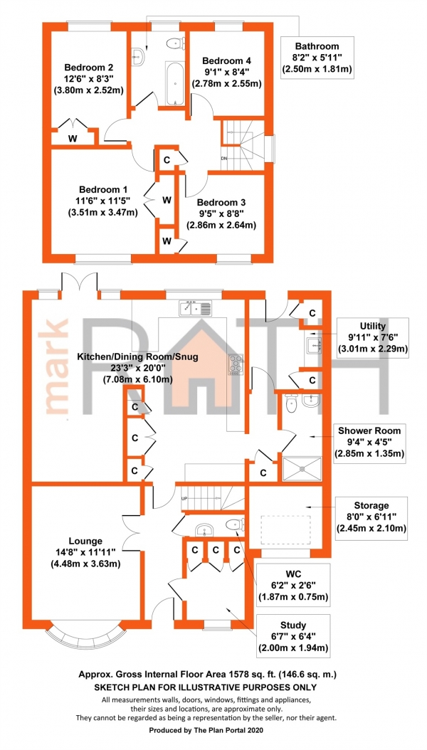 Floor Plan Image for 4 Bedroom Link Detached House for Sale in Challenor Close, Finchampstead, Wokingham, Berkshire