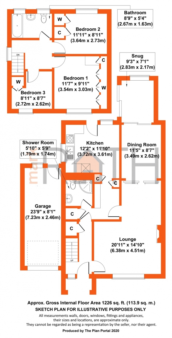 Floor Plan Image for 3 Bedroom Semi-Detached House for Sale in Davis Street, Hurst, Reading, Berkshire