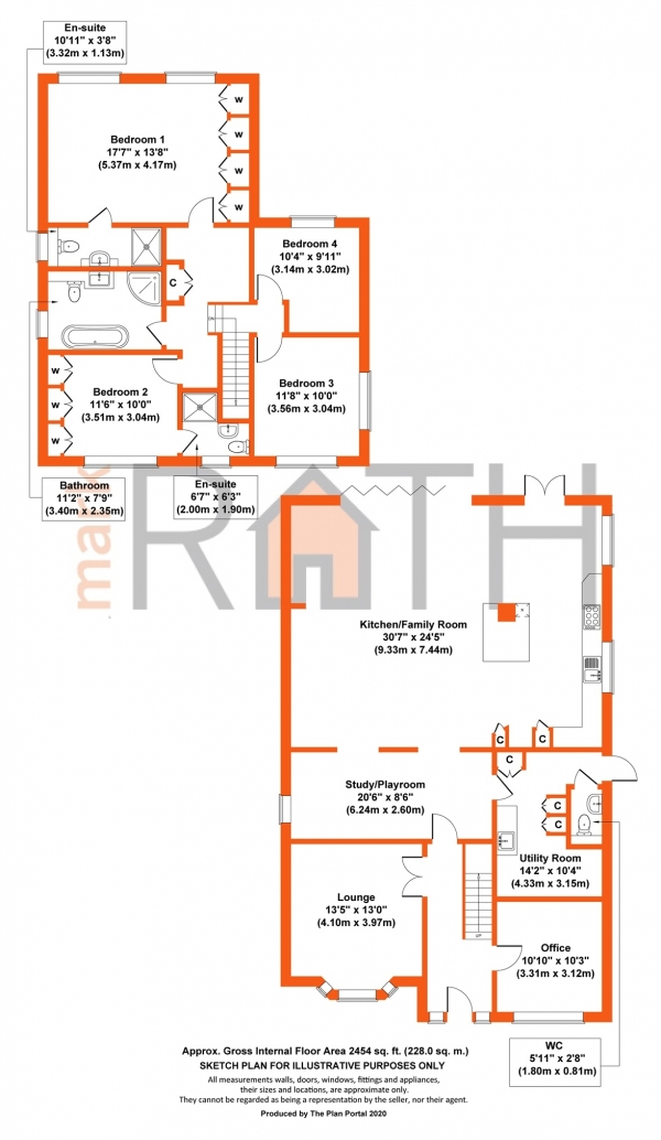 Floor Plan Image for 4 Bedroom Detached House for Sale in Matthewsgreen Road, Wokingham, Berkshire