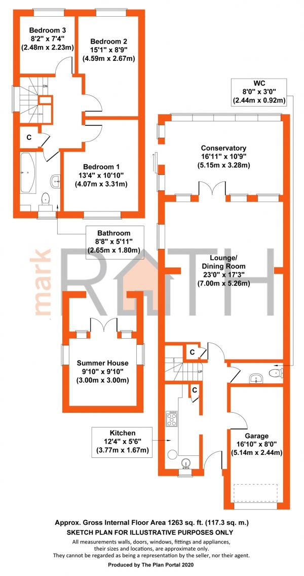 Floor Plan Image for 3 Bedroom Semi-Detached House for Sale in Summerfield Close, Wokingham, Berkshire