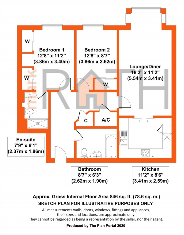 Floor Plan Image for 2 Bedroom Flat for Sale in Rectory Road, WOKINGHAM, Berkshire