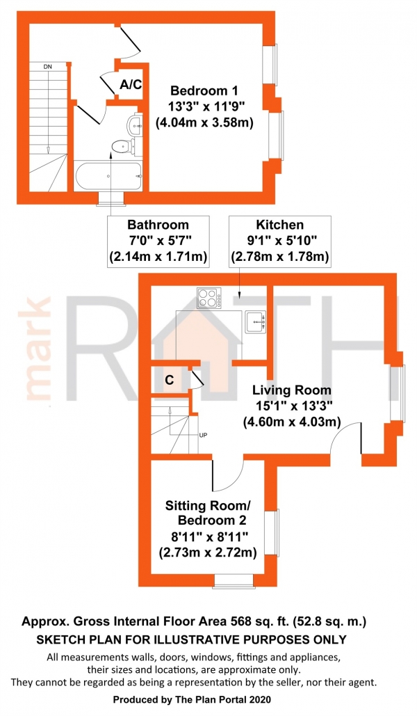 Floor Plan Image for 2 Bedroom End of Terrace House for Sale in Orchard Close, Wokingham, Berkshire