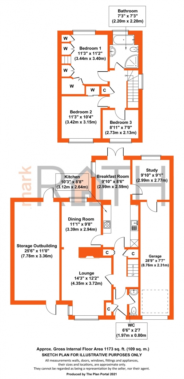 Floor Plan Image for 3 Bedroom Link Detached House for Sale in Mower Close, Wokingham, Berkshire