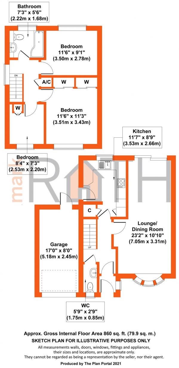 Floor Plan Image for 3 Bedroom Link Detached House for Sale in Sparrow Close, WOKINGHAM, Berkshire