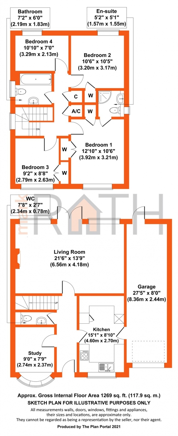 Floor Plan Image for 4 Bedroom Link Detached House for Sale in Radical Ride, Finchampstead, Wokingham, Berkshire