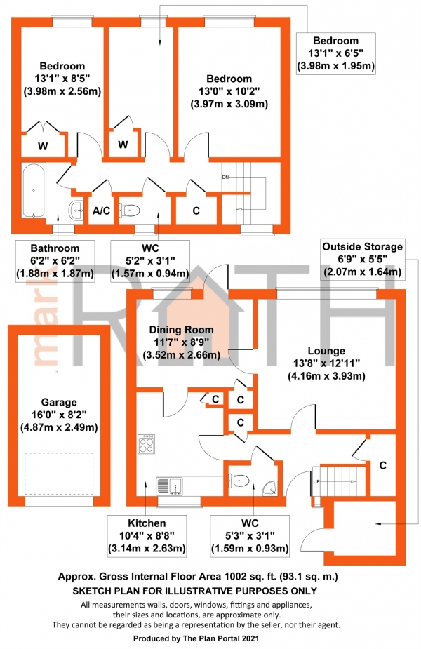 Floor Plan Image for 3 Bedroom Terraced House for Sale in Wroxham, Bracknell, Berkshire