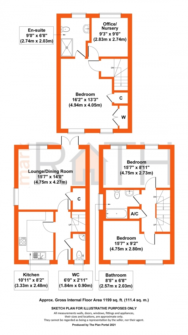 Floor Plan Image for 3 Bedroom Semi-Detached House for Sale in Harrier Way, Bracknell, Berkshire