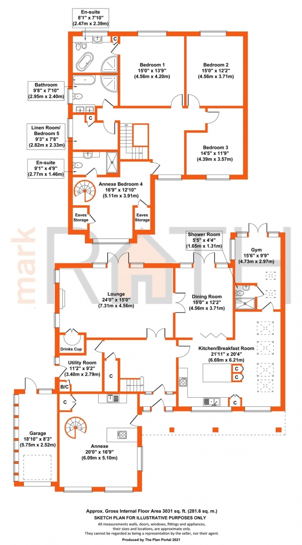 Floor Plan Image for 5 Bedroom Detached House for Sale in Rectory Road, Wokingham, Berkshire