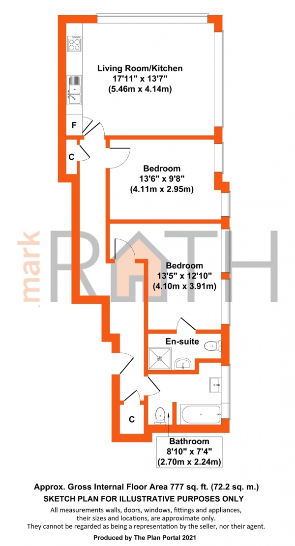 Floor Plan Image for 2 Bedroom Flat for Sale in Emmview Close, Wokingham, Berkshire