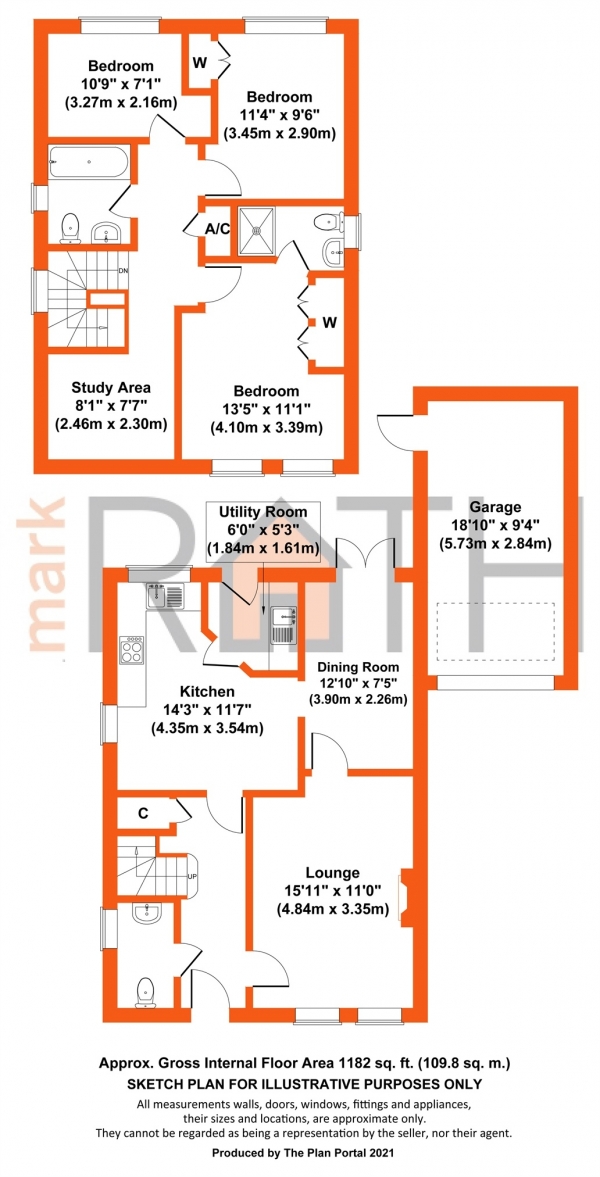 Floor Plan Image for 3 Bedroom Detached House for Sale in Bentley Drive, Arborfield, Reading, Berkshire