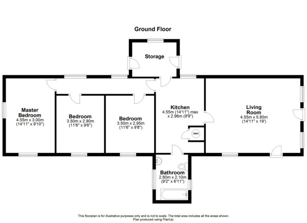 Floor Plan Image for 3 Bedroom Detached Bungalow for Sale in Breadcroft Lane, MAIDENHEAD, Berkshire