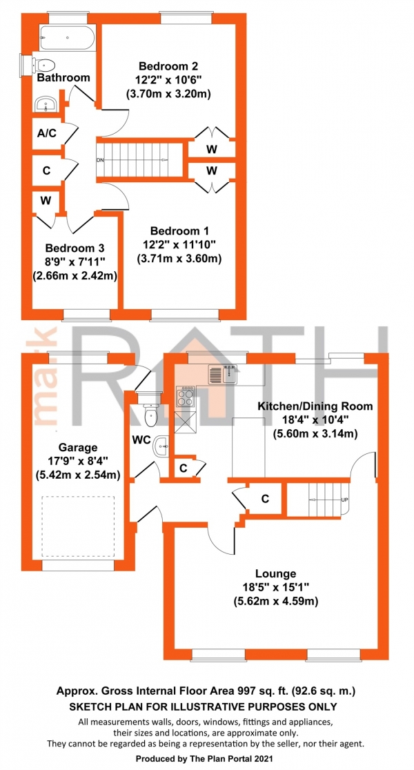 Floor Plan Image for 3 Bedroom Link Detached House for Sale in The Spinney, Finchampstead, Wokingham, Berkshire