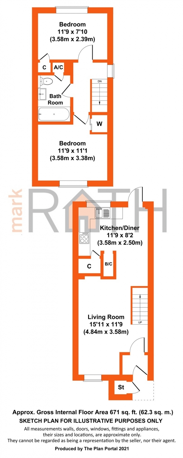 Floor Plan Image for 2 Bedroom End of Terrace House for Sale in Deacon Close, Wokingham, Berkshire