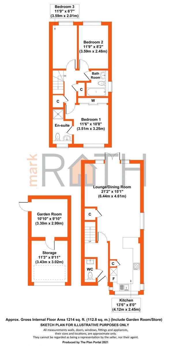 Floor Plan Image for 3 Bedroom Semi-Detached House for Sale in Soames Place, Wokingham, Berkshire