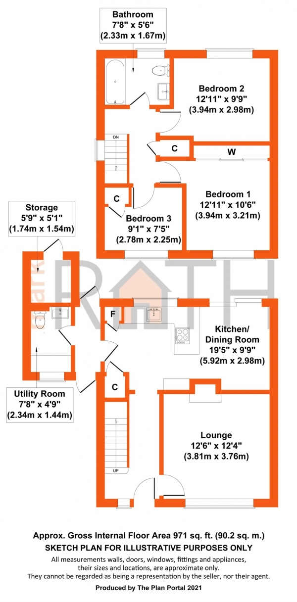 Floor Plan Image for 3 Bedroom Semi-Detached House for Sale in Waterloo Crescent, Wokingham, Berkshire