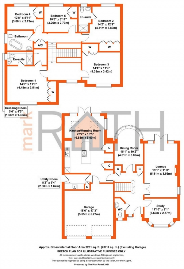 Floor Plan Image for 5 Bedroom Detached House for Sale in Rayner Drive, Arborfield, Reading, Berkshire