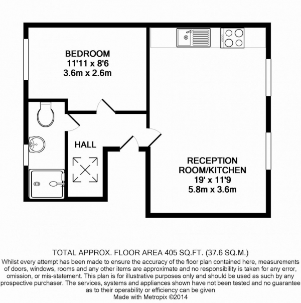 Floor Plan Image for 1 Bedroom Apartment for Sale in 270a Caledonian Road,  London, N1