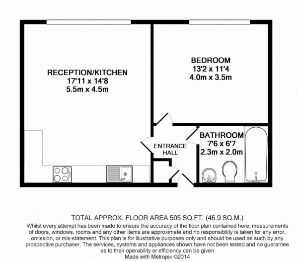 Floor Plan Image for 1 Bedroom Apartment for Sale in Cottage Road,  Islington, N7