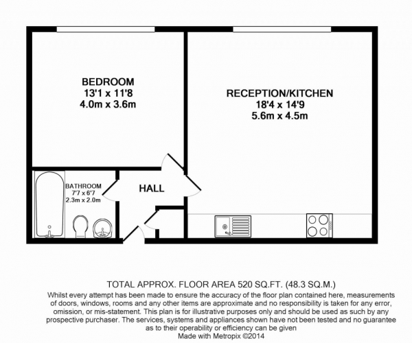 Floor Plan Image for 1 Bedroom Apartment for Sale in Caledonian Road,  Islington, N7