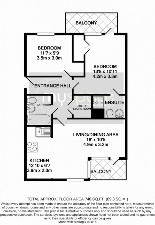 Floor Plan Image for 1 Bedroom Apartment to Rent in Atkins Square Dalston Lane,  Hackney, E8