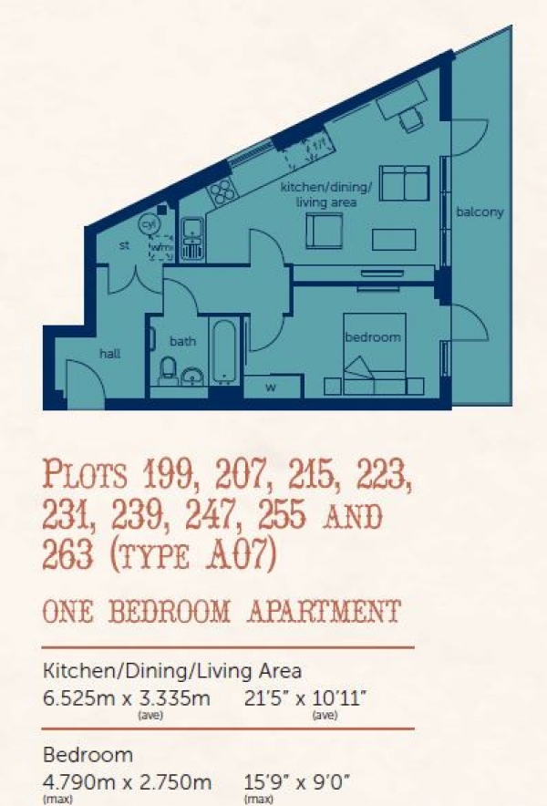 Floor Plan Image for 1 Bedroom Apartment to Rent in Atkins Square Dalston Lane,  Hackney, E8