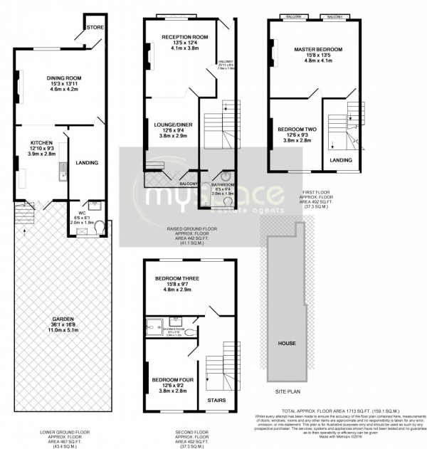 Floor Plan Image for 4 Bedroom Terraced House for Sale in Stratford Villas,  Camden, NW1