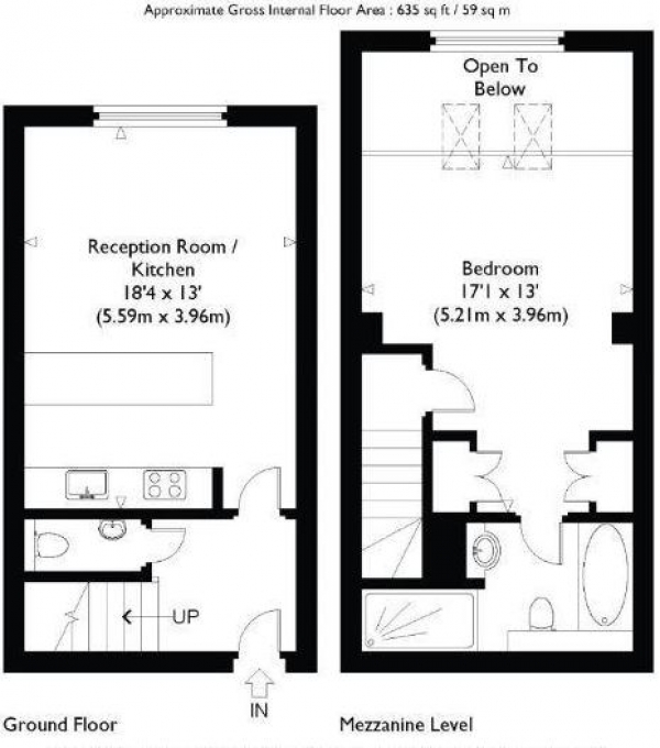 Floor Plan Image for 1 Bedroom Apartment to Rent in All Souls Church 152 Loudoun Road,  London, NW8