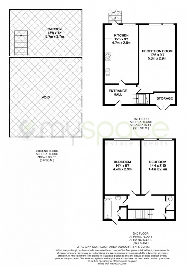 Floor Plan Image for 2 Bedroom Maisonette for Sale in Carnoustie Drive,  Islington, N1