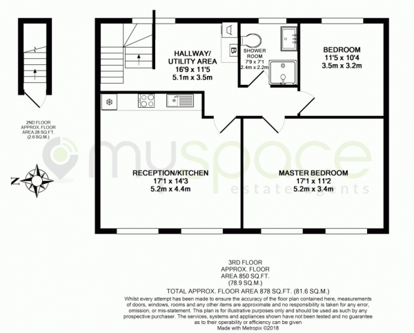 Floor Plan Image for 2 Bedroom Apartment for Sale in Caledonian Road,  Islington, N1