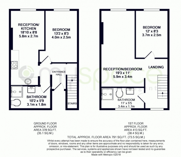 Floor Plan Image for 2 Bedroom Maisonette to Rent in Caledonian Road,  Islington, N1