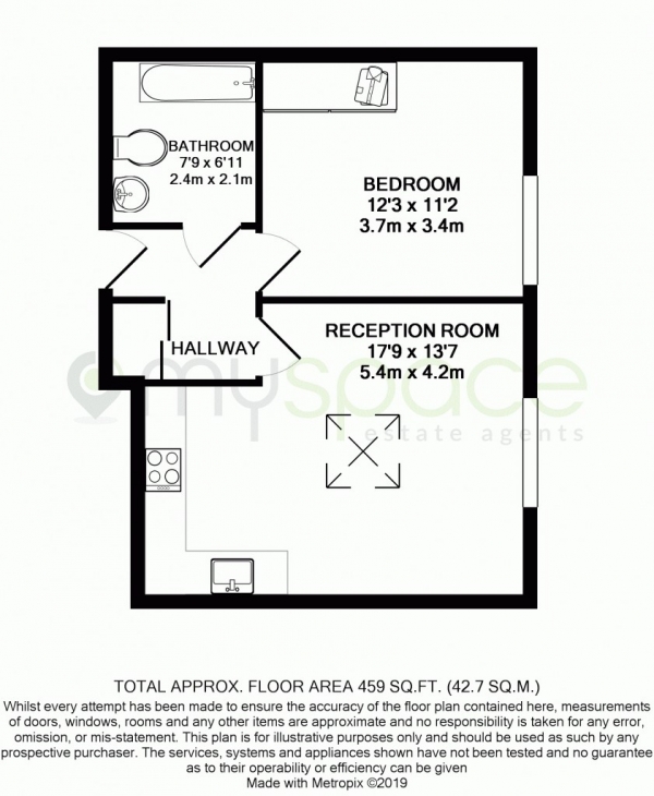 Floor Plan Image for 1 Bedroom Apartment for Sale in Holloway Road,  Finsbury, N7