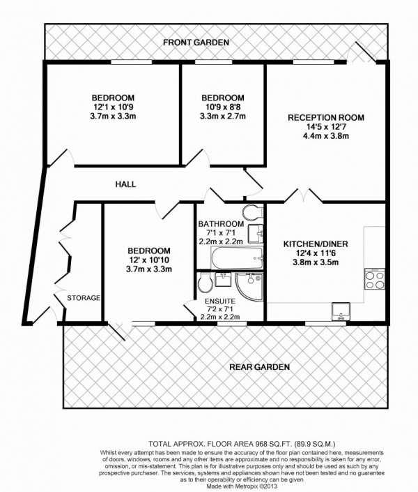 Floor Plan Image for 3 Bedroom Apartment for Sale in Clock View Crescent,  Islington, N7