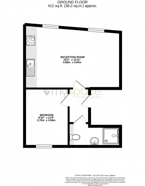 Floor Plan Image for 1 Bedroom Flat for Sale in 270a Caledonian Road,  Islington, N1