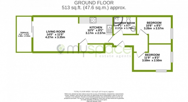 Floor Plan Image for 2 Bedroom Flat for Sale in Caledonian Road,  Islington, N1