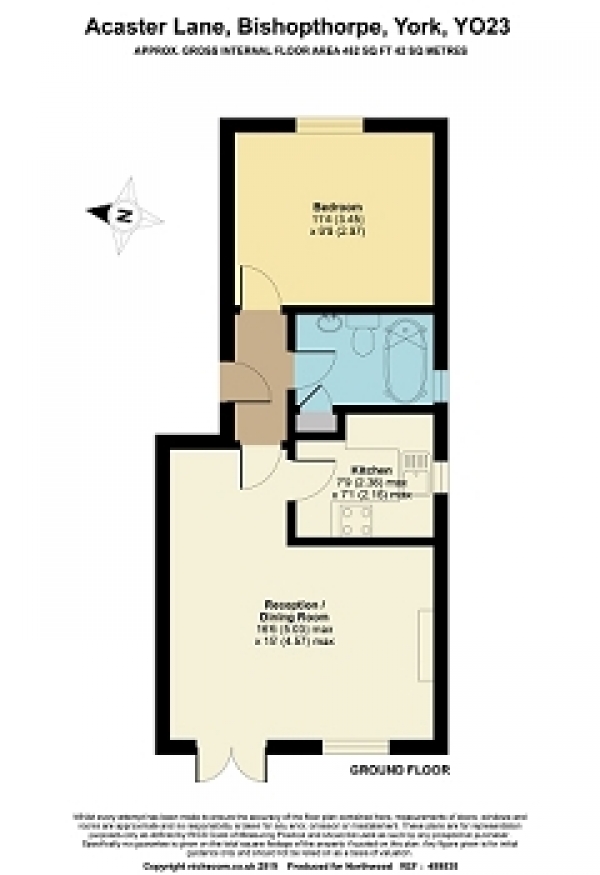 Floor Plan for 1 Bedroom Apartment for Sale in Acaster Lane, Bishopthorpe, York, YO23, York, YO23, 2TD - Offers in Excess of &pound154,000