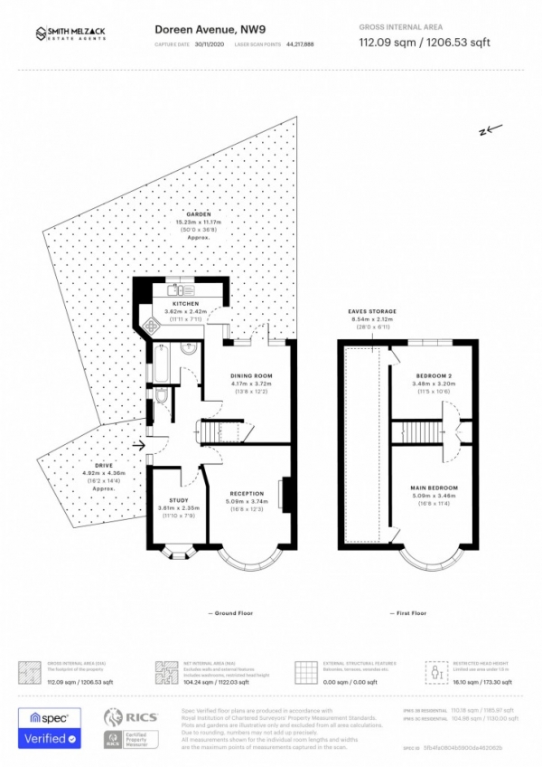 Floor Plan for 3 Bedroom Semi-Detached House for Sale in  Doreen Avenue,  London, NW9, NW9, 7NX -  &pound560,000