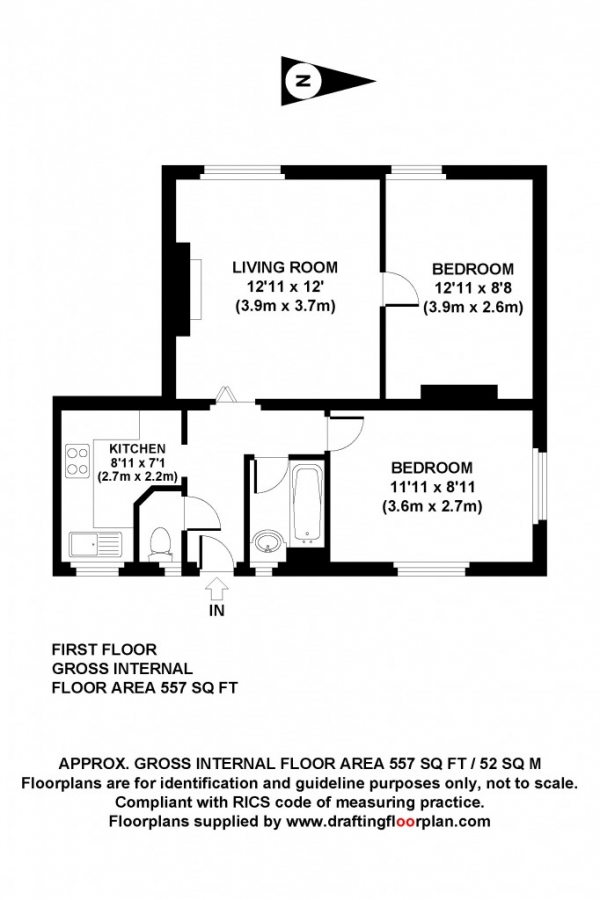 Floor Plan Image for 2 Bedroom Flat for Sale in Allerton House Provost Estate,  Hoxton, N1