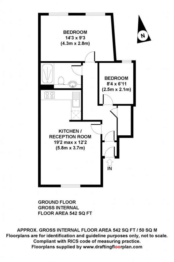 Floor Plan Image for 2 Bedroom Flat to Rent in Englefield Road,  Islington, N1