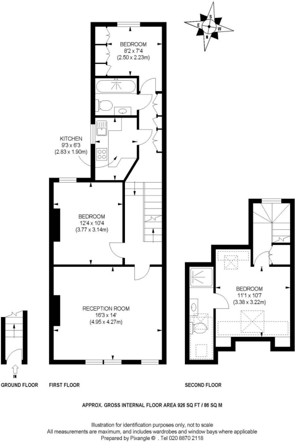 Floor Plan Image for 3 Bedroom Flat for Sale in Beechcroft Road,  East Sheen, SW14