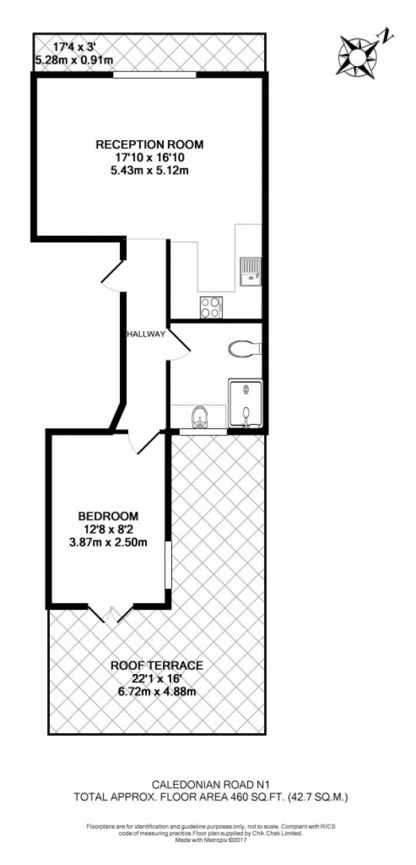 Floor Plan Image for 1 Bedroom Flat for Sale in Caledonian Road,  Islington, N1