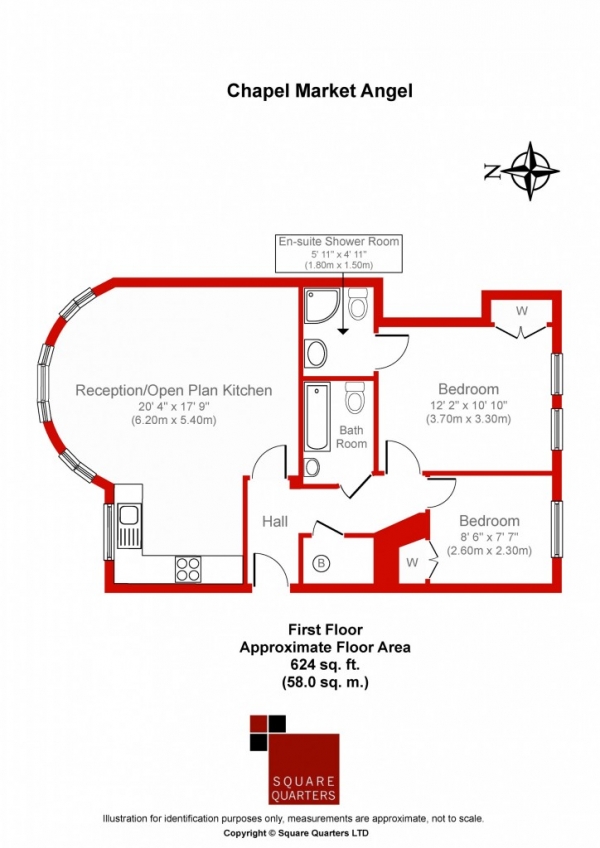 Floor Plan Image for 2 Bedroom Flat to Rent in Chapel Market,  Angel, N1