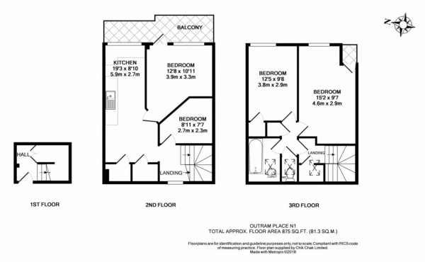 Floor Plan Image for 2 Bedroom Maisonette for Sale in Outram Place,  Islington, N1