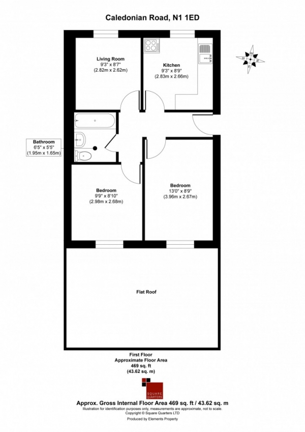 Floor Plan Image for 2 Bedroom Flat for Sale in Caledonian Road,  Islington, N1