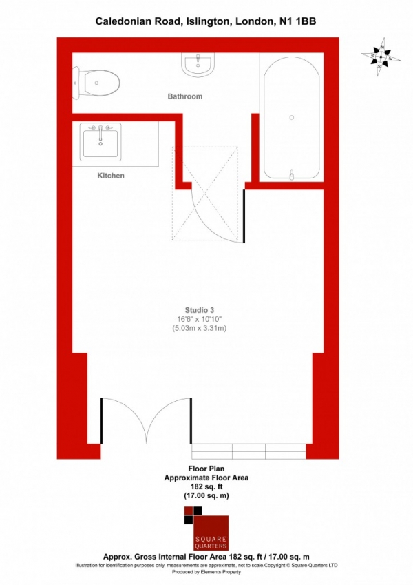 Floor Plan Image for Studio for Sale in Caledonian Road,  Islington, N1