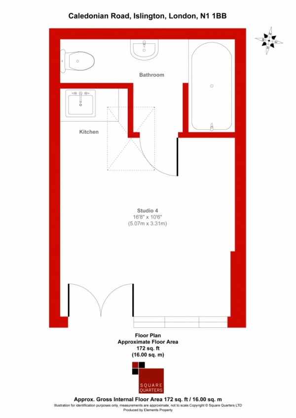 Floor Plan Image for Studio for Sale in Caledonian Road,  Islington, N1