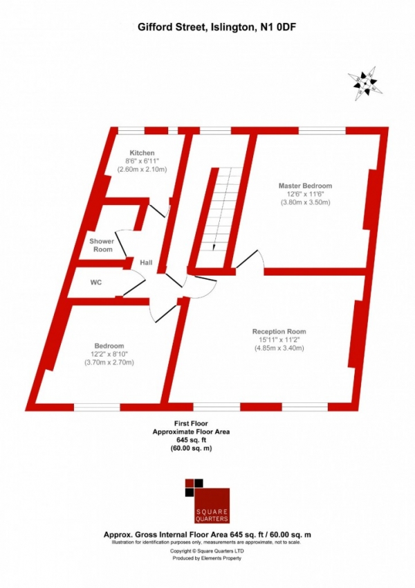 Floor Plan Image for 2 Bedroom Flat for Sale in Gifford Street,  Islington, N1